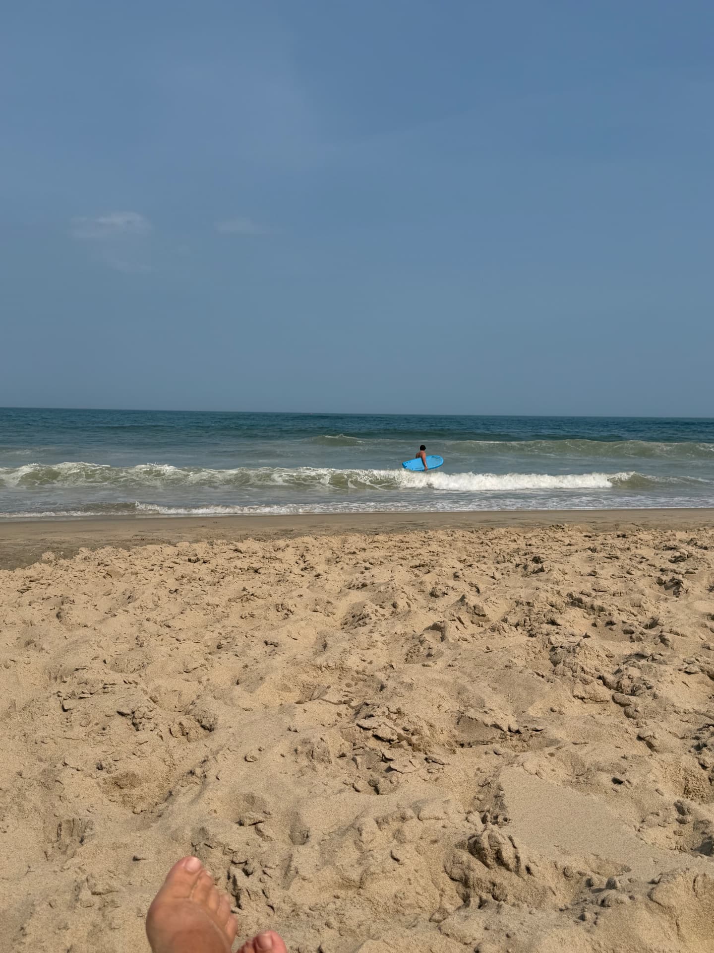 Vaughn bodyboarding in the Ocean City surf